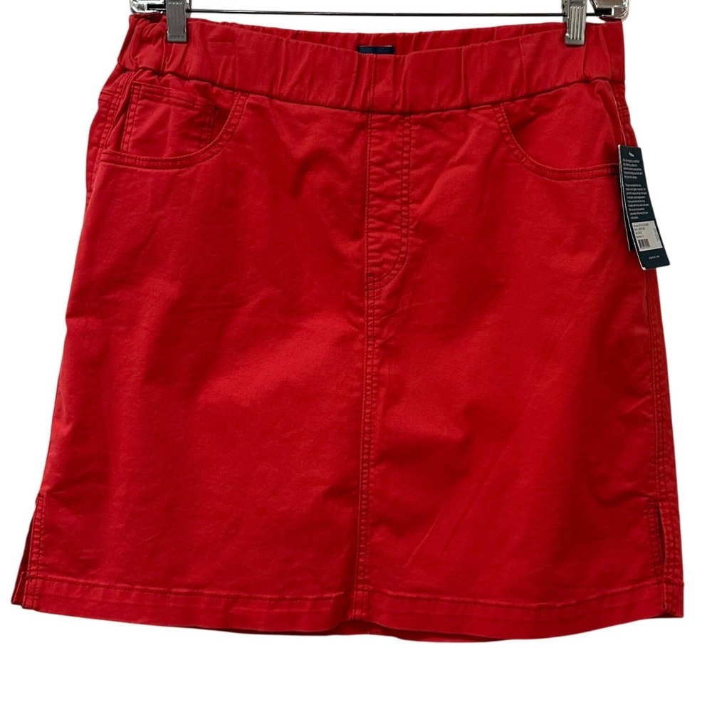 JAG On The Go Mid Rise Skort Salsa Red Cotton Stretch Pull On J3101PCT689 14
